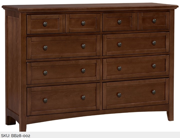 IFR NEW!! The Bonanza 8 Drawer Triple Dresser - by Vaughan-Bassett, featured in Cherry Finish BB28-002