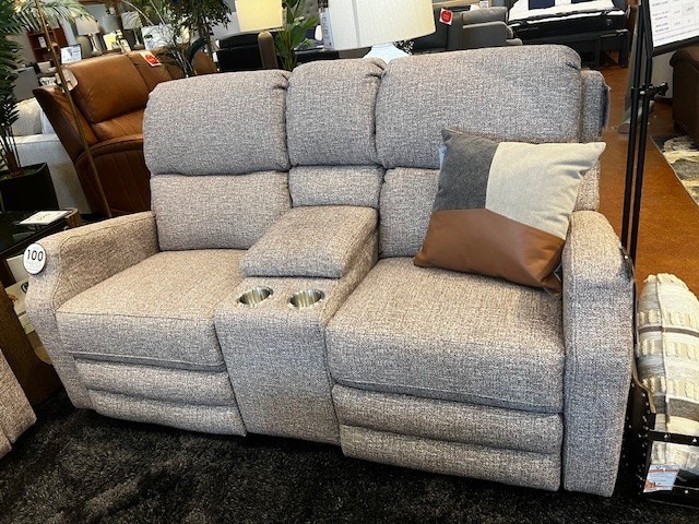 IFR NEW!! Powered Double Reclining Loveseat with adjustable Headrest & Console - by England in Married Fabric EZ1A85H