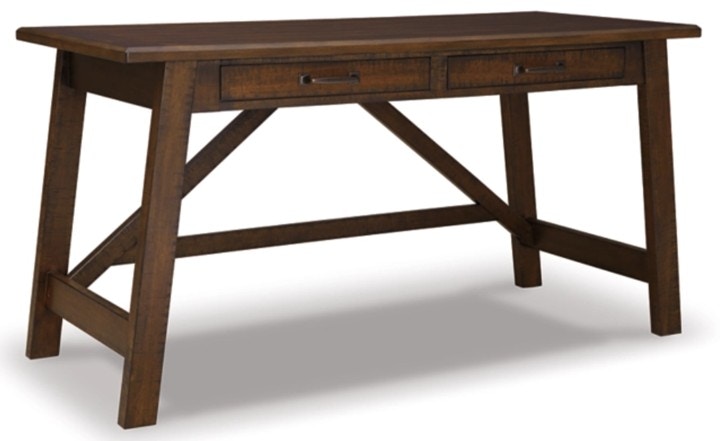 IFR NEW!! Baldridge Home Office Large Leg Desk - by Ashley, featured in Rustic Brown H675-44
