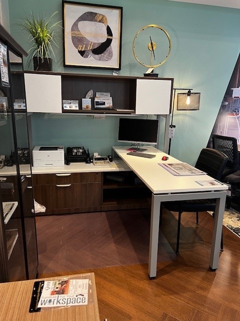 IFR NEW!! EXPRESS PROGRAM - "Variant" "L-Shaped Desk" with Metal Leg Hutch - by OFFICESOURCE OS100