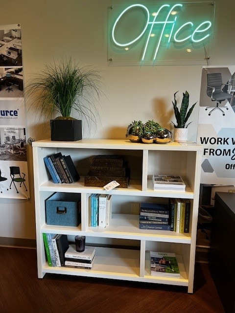 IFR NEW!! 3 Shelf Console Bookcase - by OFFICESOURCE IN Cypress & Pearl White OSXS2005