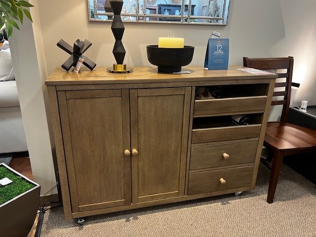 IFR NEW!! "Soma" Wine & Storage Cabinet - by John Thomas in Flax SV95-45