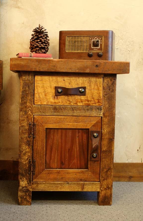 Uintah Log and Reclaimed Black Mountain Nightstand Reclaimed TD1020