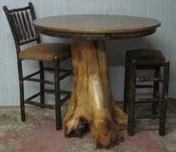 Wholesale Amish 48 ROUND STUMP 42 HIGH OAK SPECIAL WALNUT 3645
