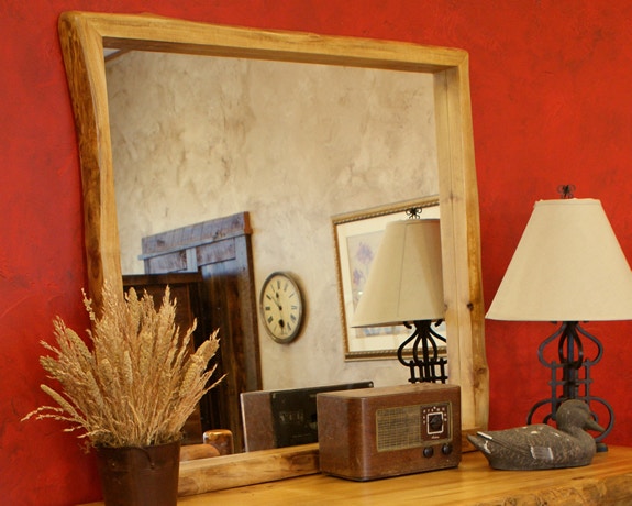 Uintah Log and Reclaimed Silver Creek Mirror Aspen TD1037