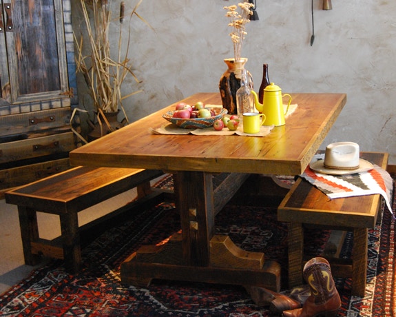 Uintah Log and Reclaimed Black Mountain Dining Table Reclaimed TD1043