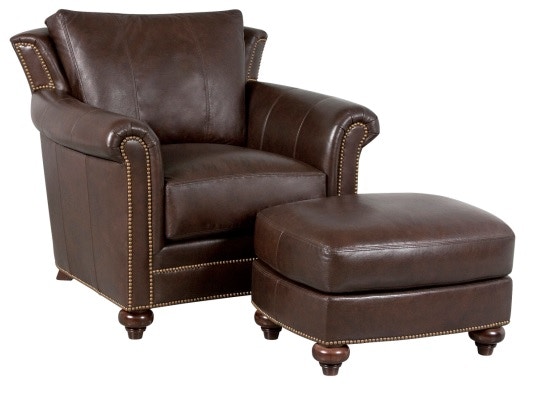 Classic Leather Living Room Tanner Chair and Ottoman 4801 4800