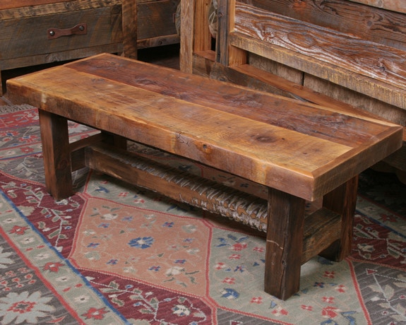 Uintah Log and Reclaimed Black Mountain Dining Bench Reclaimed TD1047