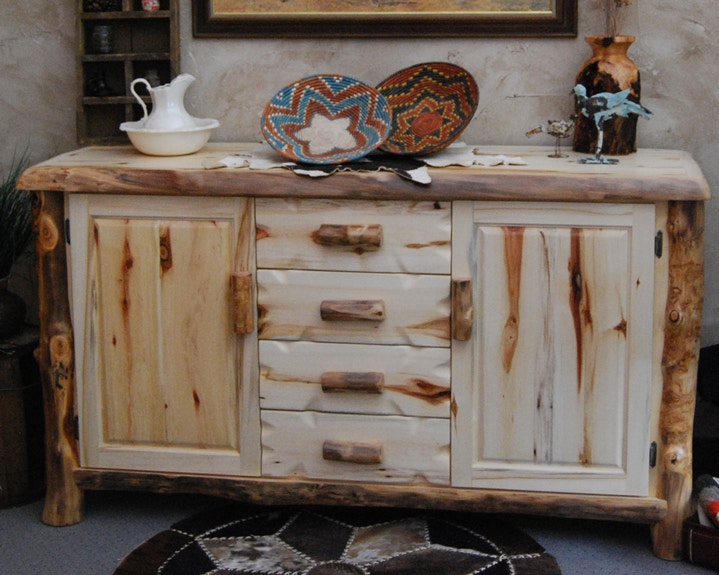 Uintah Log and Reclaimed Silver Creek Sideboard Aspen TD1058