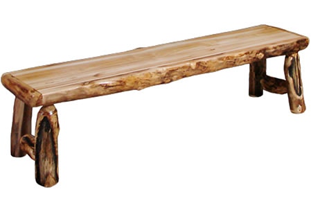 Rustic Log Bench (60W) in Wild Panel & Gnarly Log BENC-60-WG