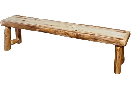 Rustic Log Bench (72W) in Wild Panel & Natural Log BENC-72-WN