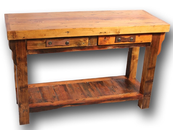 Uintah Log and Reclaimed Black Mountain Sofa Table TD1062