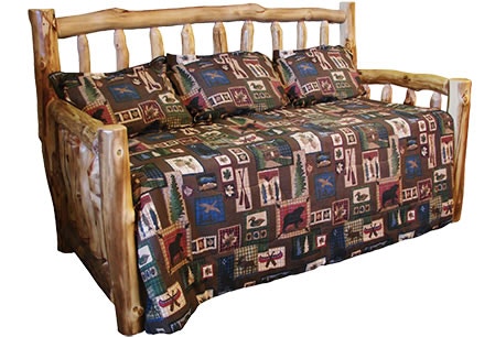 Rustic Log Day Bed Twin in Natural Log DBED-TW-NL