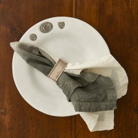 Traditions Linens Dip Dyed Charcoal Napkins / Set of 4 Dip Dyed Charcoal Napkins / Set of 4