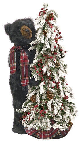 Ditz Designs Frosted Black Tree Bear Red 40 Inches 70187
