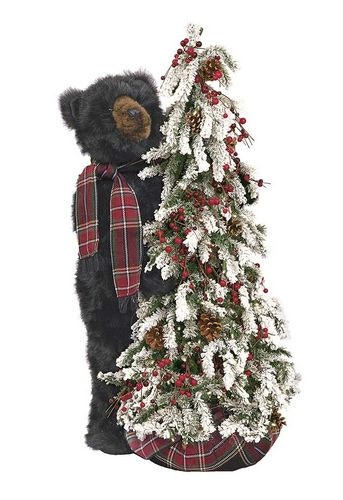 Ditz Designs Frosted Plaid Tree Bear Black 70189