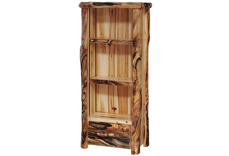 Rustic Log Medium 1 Drawer Bookcase in Log Front (27W) in Wild Panel & Gnarly Log M1DL-27-WG