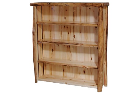 Rustic Log Medium Bookcase (54W) in Natural Panel & Natural Log MBOO-54-NN