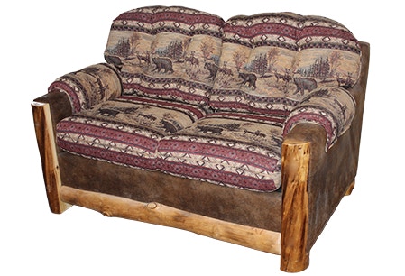 Rustic Log Mountain Comfort (Love Seat) in Natural Log MCOM-LS-NL