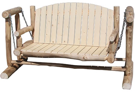 Rustic Log Outdoor Glider (60W) in Natural Panel & Natural Log OGLI-60-NN