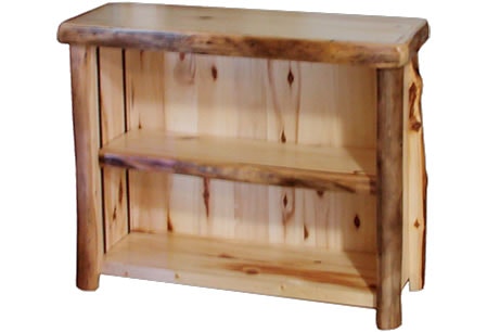 Rustic Log Open TV Stand (39W) in Natural Panel & Natural Log OTVS-39-NN