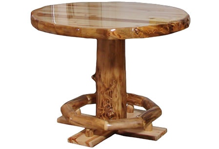 Rustic Log Round Top Pub Table RT