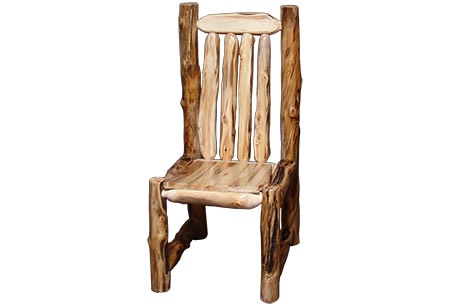 Rustic Log Side Chair (18H Seat) in Wild Panel & Gnarly Log SCHA-18-WG