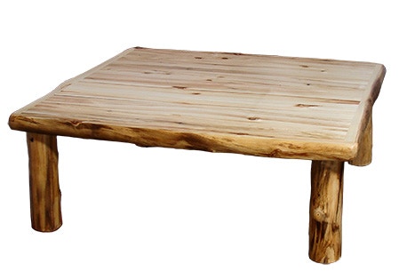 Rustic Log Square Coffee Table (48 x 48) in Wild Panel & Natural Log SCTA-48-WN