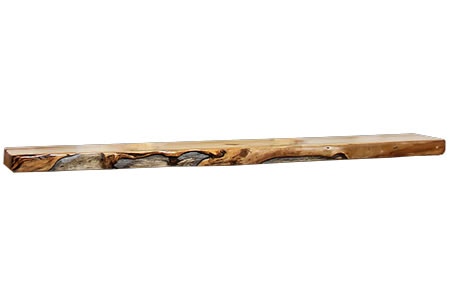 Rustic Log Shelf (72W) in Wild Panel and Gnarly Log SHEL-72-WG