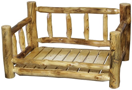 Rustic Log Pet Bed (Medium) in Natural Log SPBE-ME-NL