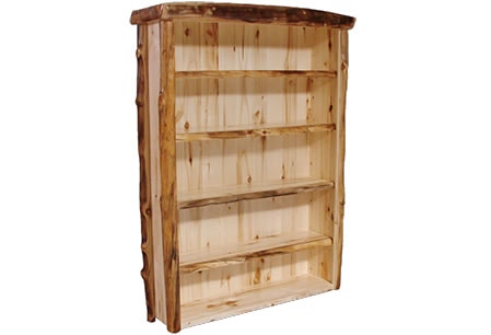 Rustic Log Tall Bookcase (54W) in Natural Panel & Natural Log TBOO-54-NN