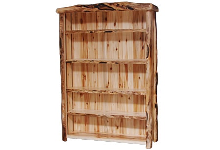 Rustic Log Tall Bookcase (54W) in Wild Panel & Gnarly Log TBOO-54-WG