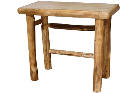 Rustic Log Table Desk (36W) in Natural Panel & Natural Log TDES-36-NN