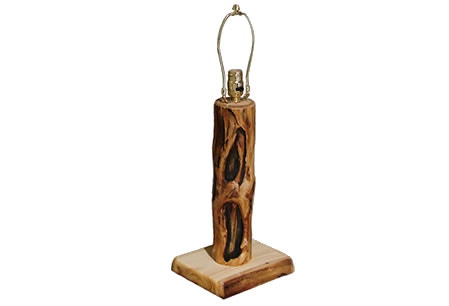 Rustic Log Table Lamp (4D) in Gnarly Log TLAM-4D-GL