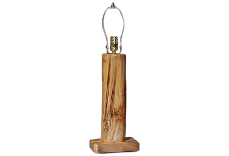 Rustic Log Table Lamp (4D) in Natural Log TLAM-4D-NL