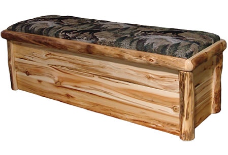 Rustic Log Upholstered Seat UP