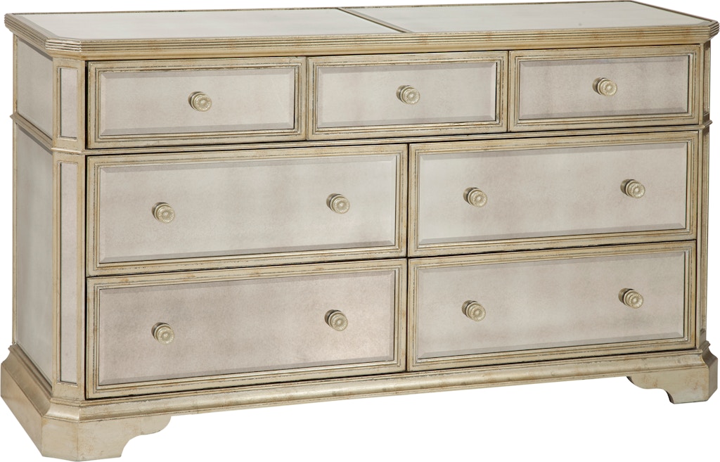 Bassett Mirror Company Bedroom Borghese Mirrored 7 Drawer Chest