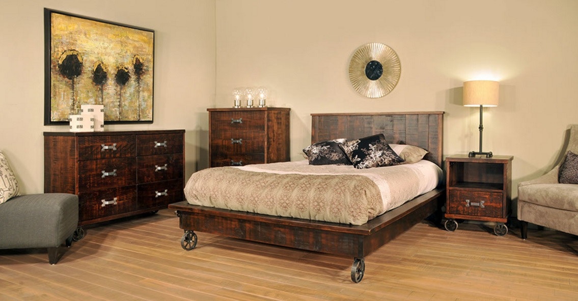 Ruffsawn Bedroom Steam Punk Bed Solid Maple - Made in ...