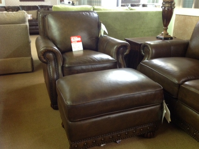 used leather chair and ottoman for sale