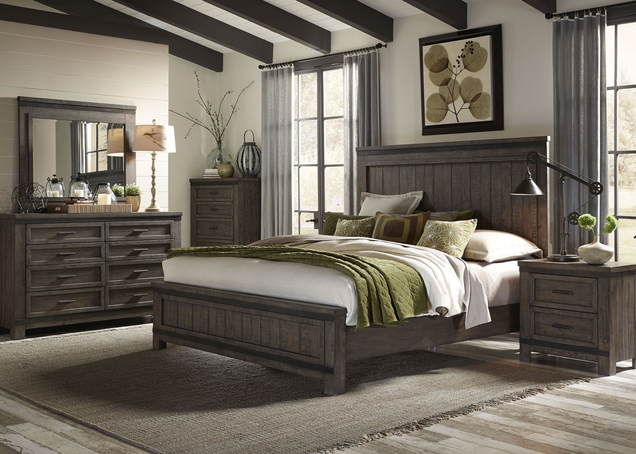 King Bed Set King Storage Bed Dresser Mirror And Nightstand