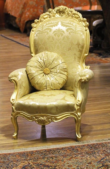 One Of A Kind Antique Gild Damask Roccoco Chair V 4300 P50 Louis