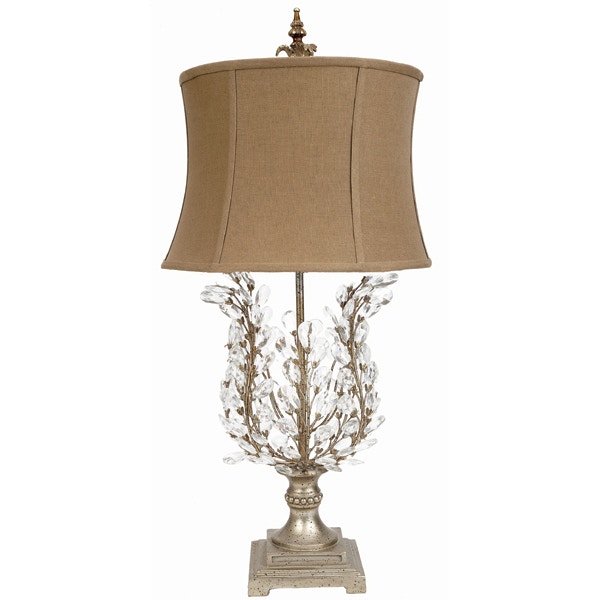 crystal leaf table lamp