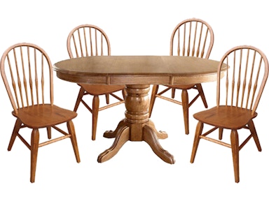 Laminate Pedestal Table With 4 Solid Oak Dining Chairs Set Laminate Pedestal Table With 4 Solid Oak Dining Chairs Set