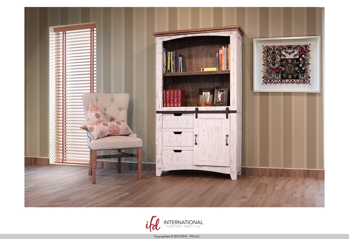 International Furniture Direct Bookcase With Sliding Door 697407