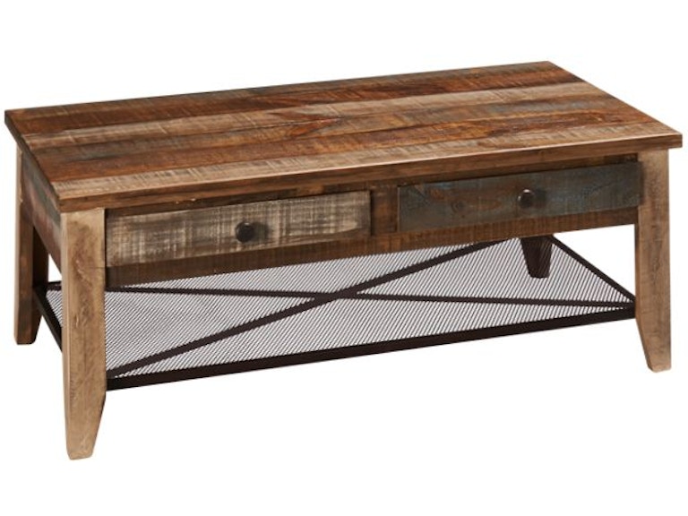 International Furniture Direct Reclaimed Wood Cocktail Table