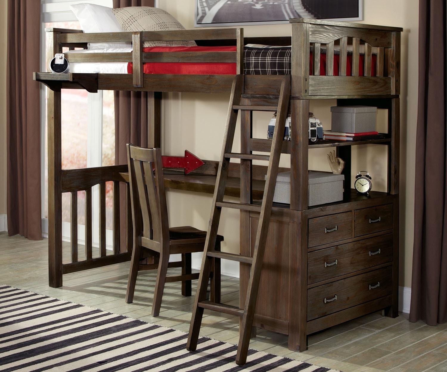 loft bed with desk for teenager