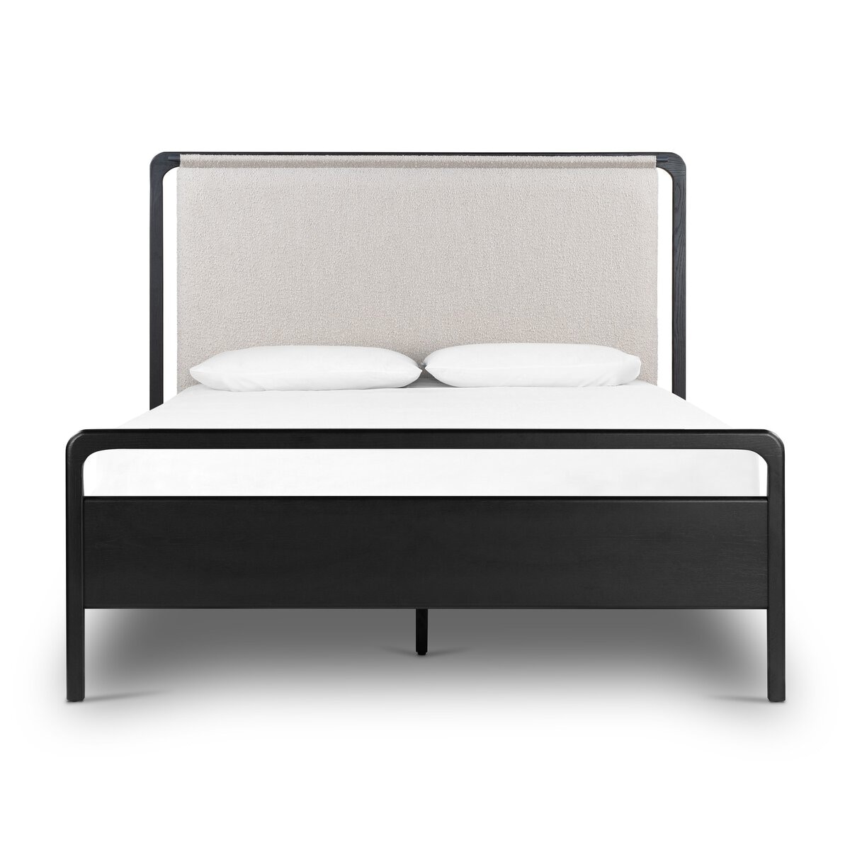  Black & Boucle Queen Bed 