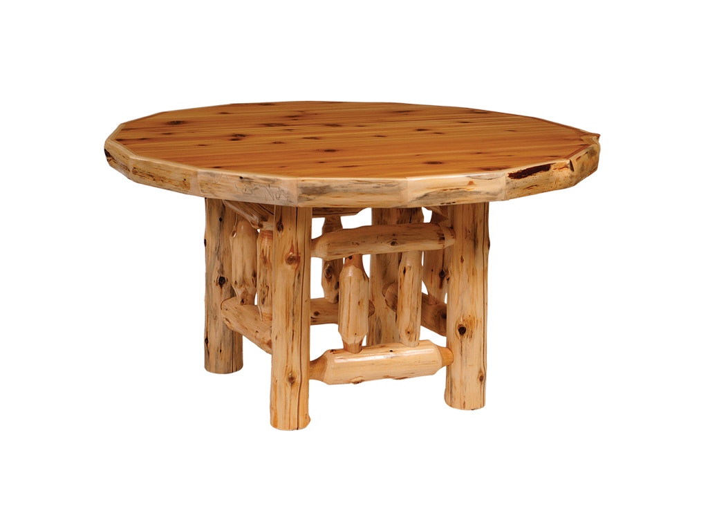  Cedar Round Log Dining Table 