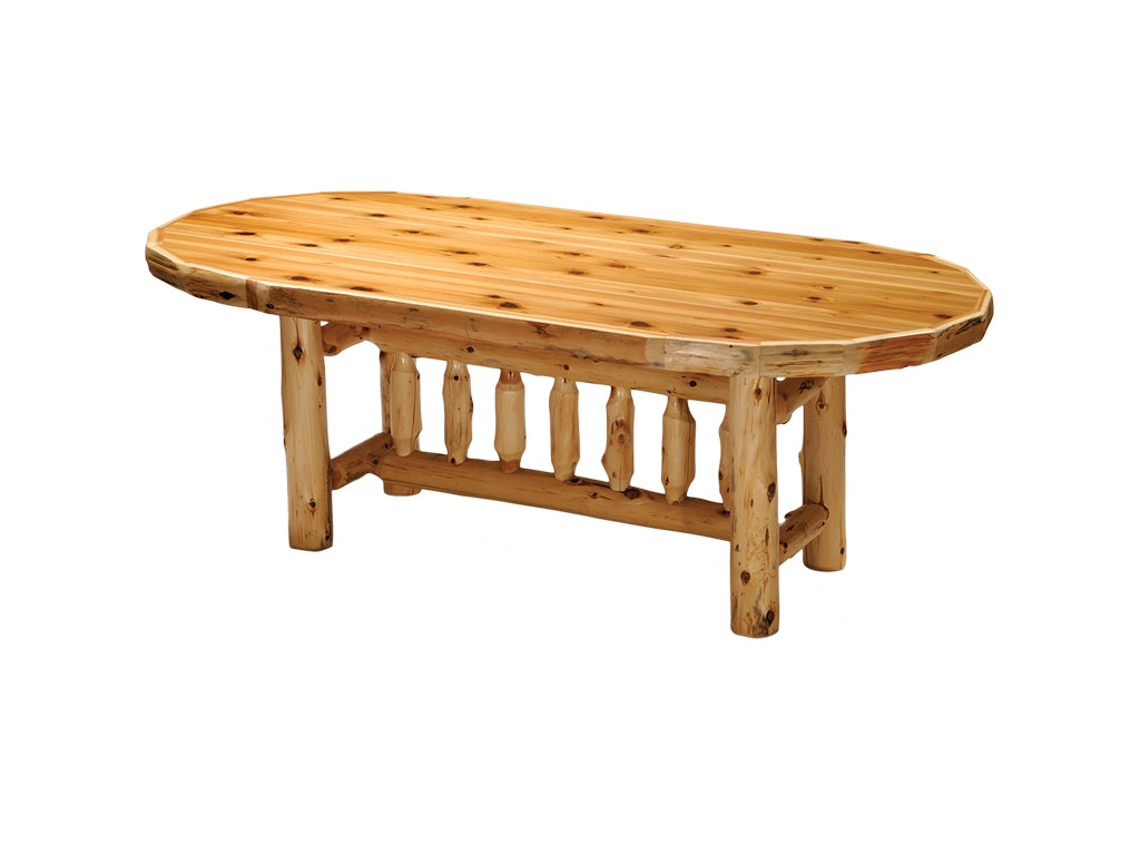  Cedar Oval Log Dining Table 