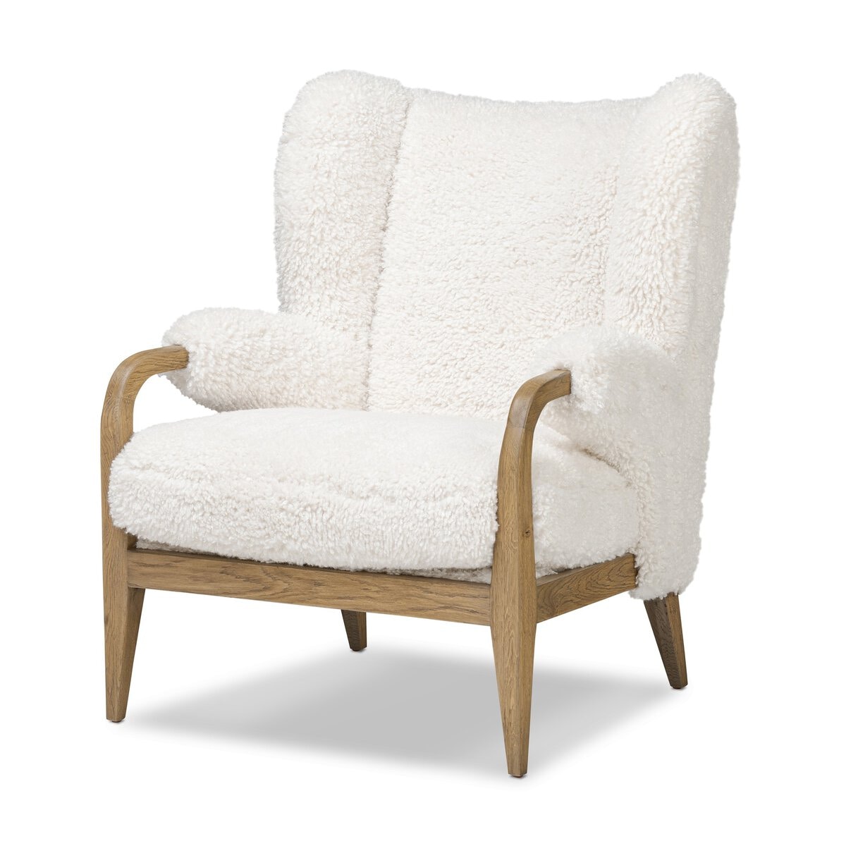  Faux Fur Wingback Chair 